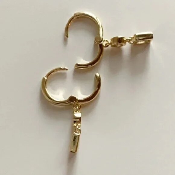 NEW SHASHI Earrings SET Baguette Studs & Crystal Drop Huggie Earrings - Picture 2 of 10